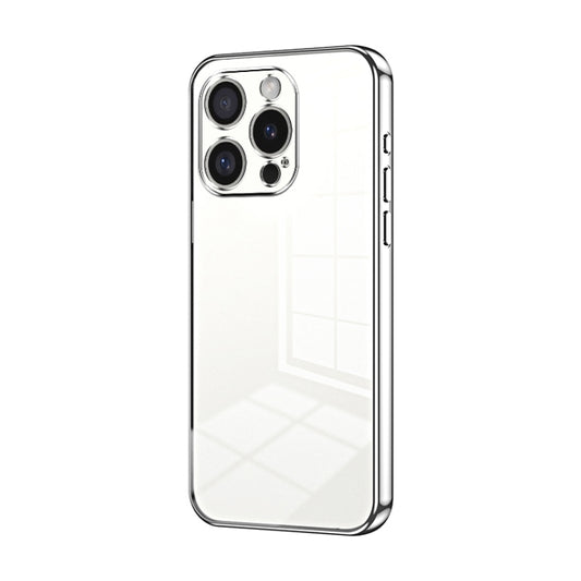 For iPhone 16 Pro Transparent Plating Fine Hole Phone Case(Silver) - iPhone 16 Pro Cases by buy2fix | Online Shopping UK | buy2fix