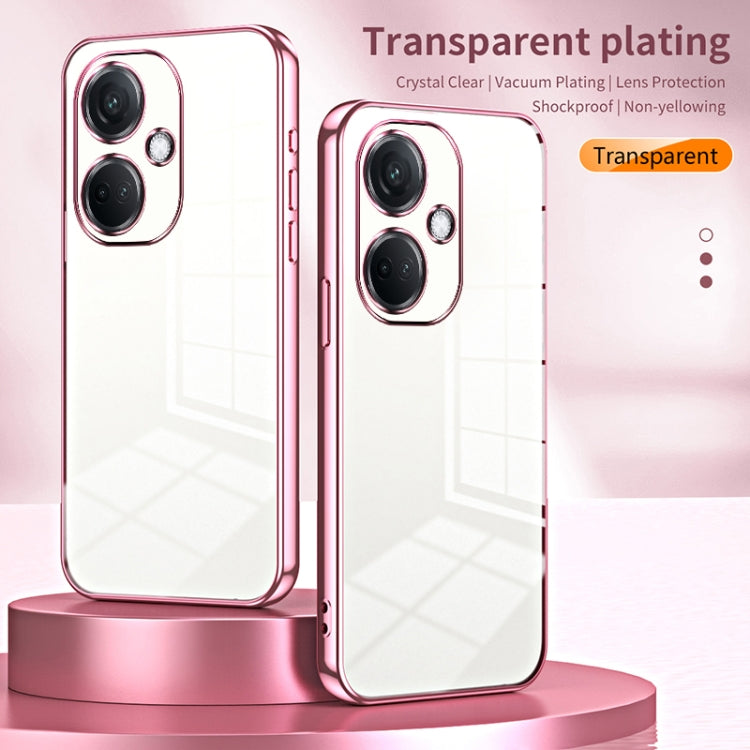 For OPPO K11 Transparent Plating Fine Hole Phone Case(Pink) - OPPO Cases by buy2fix | Online Shopping UK | buy2fix