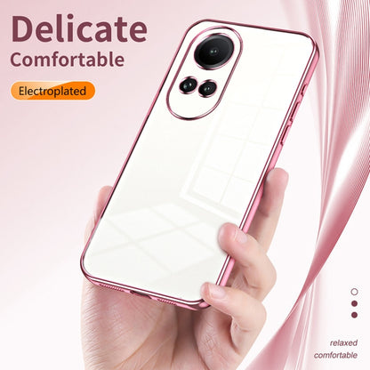 For OPPO Reno10 5G/Reno10 Pro 5G Global Transparent Plating Fine Hole Phone Case(Gold) - OPPO Cases by buy2fix | Online Shopping UK | buy2fix
