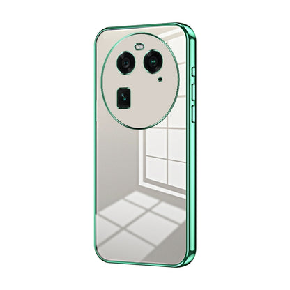 For OPPO Find X6 Transparent Plating Fine Hole Phone Case(Green) - OPPO Cases by buy2fix | Online Shopping UK | buy2fix