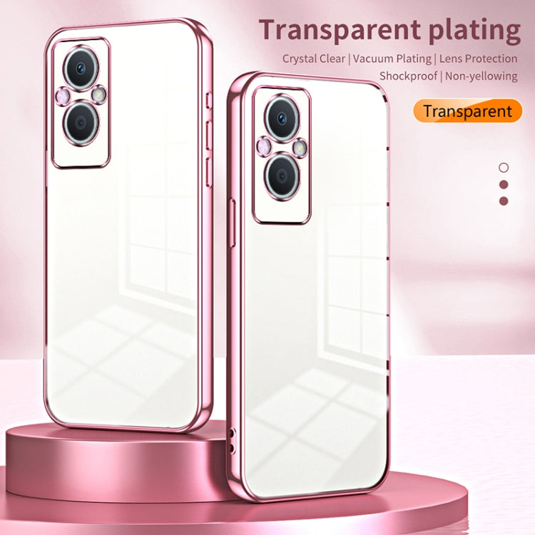 For OPPO Reno7 Z 5G / F21 Pro 5G Transparent Plating Fine Hole Phone Case(Transparent) - OPPO Cases by buy2fix | Online Shopping UK | buy2fix