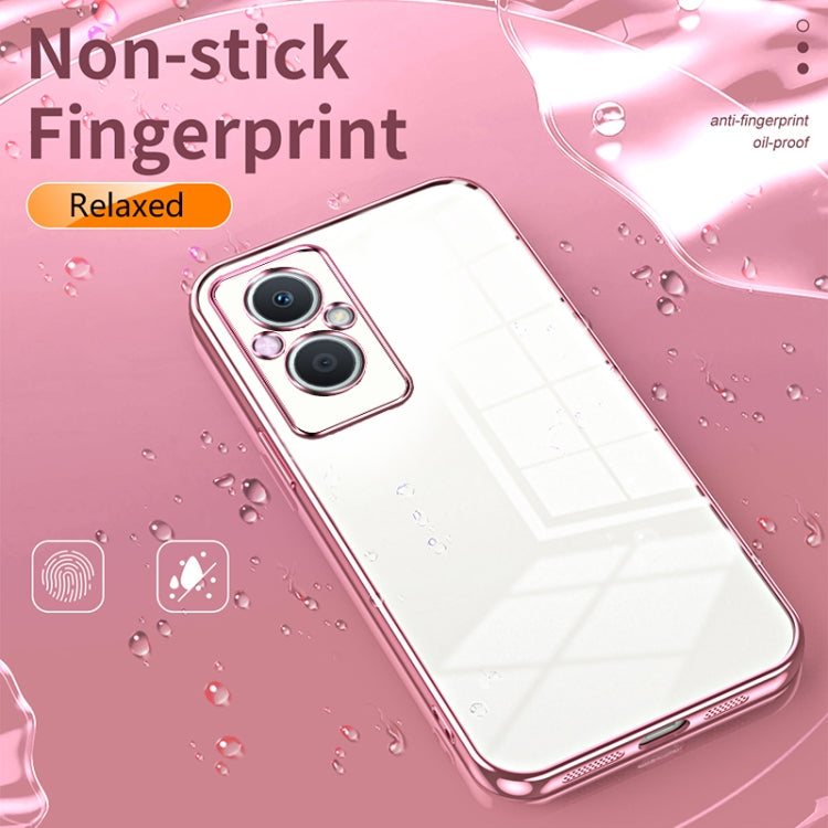 For OPPO Reno7 Z 5G / F21 Pro 5G Transparent Plating Fine Hole Phone Case(Transparent) - OPPO Cases by buy2fix | Online Shopping UK | buy2fix