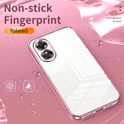 For OPPO A17 / A17K Transparent Plating Fine Hole Phone Case(Gold) - OPPO Cases by buy2fix | Online Shopping UK | buy2fix