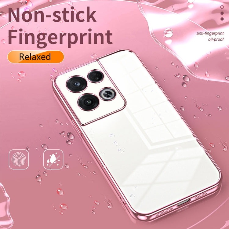 For OPPO Reno8 Pro Transparent Plating Fine Hole Phone Case(Black) - OPPO Cases by buy2fix | Online Shopping UK | buy2fix