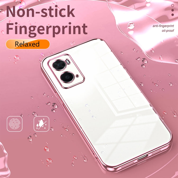 For OPPO A36 / A76 / A96 4G Global Transparent Plating Fine Hole Phone Case(Gold) - OPPO Cases by buy2fix | Online Shopping UK | buy2fix