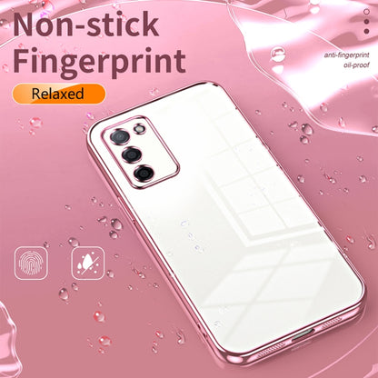 For OPPO A55 5G / A56 / A53s 5G Transparent Plating Fine Hole Phone Case(Transparent) - OPPO Cases by buy2fix | Online Shopping UK | buy2fix