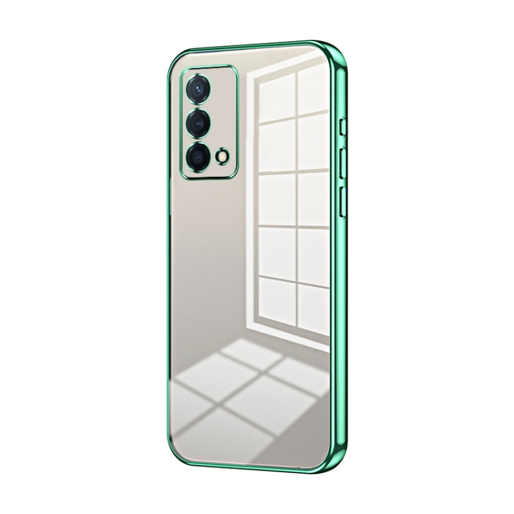 For OPPO K9 Transparent Plating Fine Hole Phone Case(Green) - OPPO Cases by buy2fix | Online Shopping UK | buy2fix