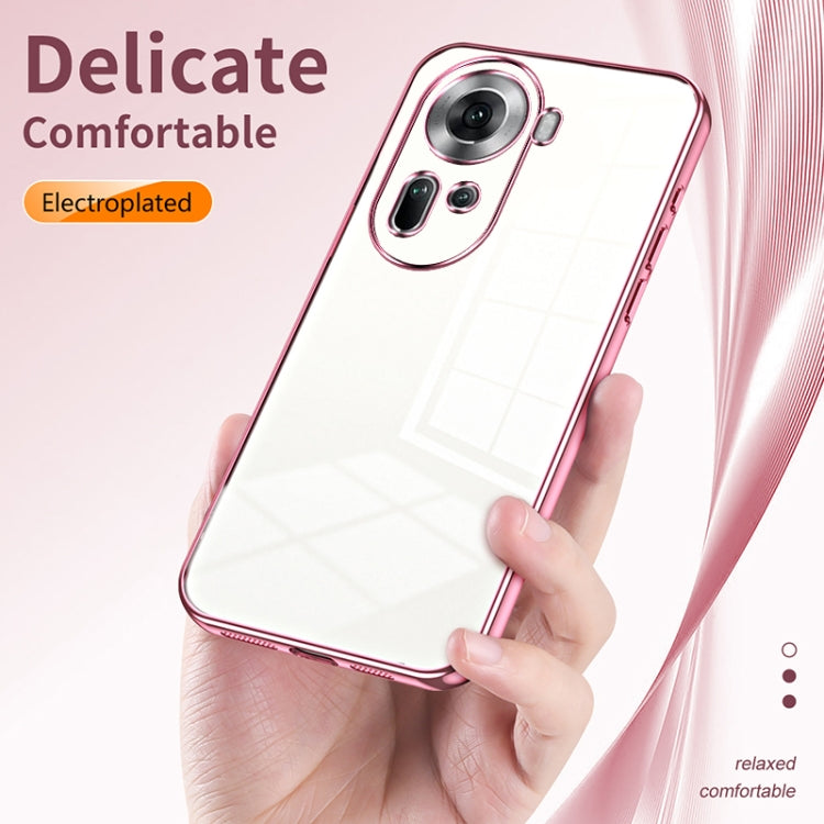 For OPPO Reno11 Global Transparent Plating Fine Hole Phone Case(Transparent) - Reno11 Cases by buy2fix | Online Shopping UK | buy2fix
