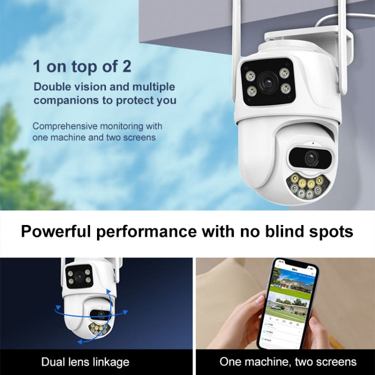 QX102 3MP WiFi Triple Camera Supports Two-way Voice Intercom & Infrared Night Vision(UK Plug) - Wireless Camera by buy2fix | Online Shopping UK | buy2fix