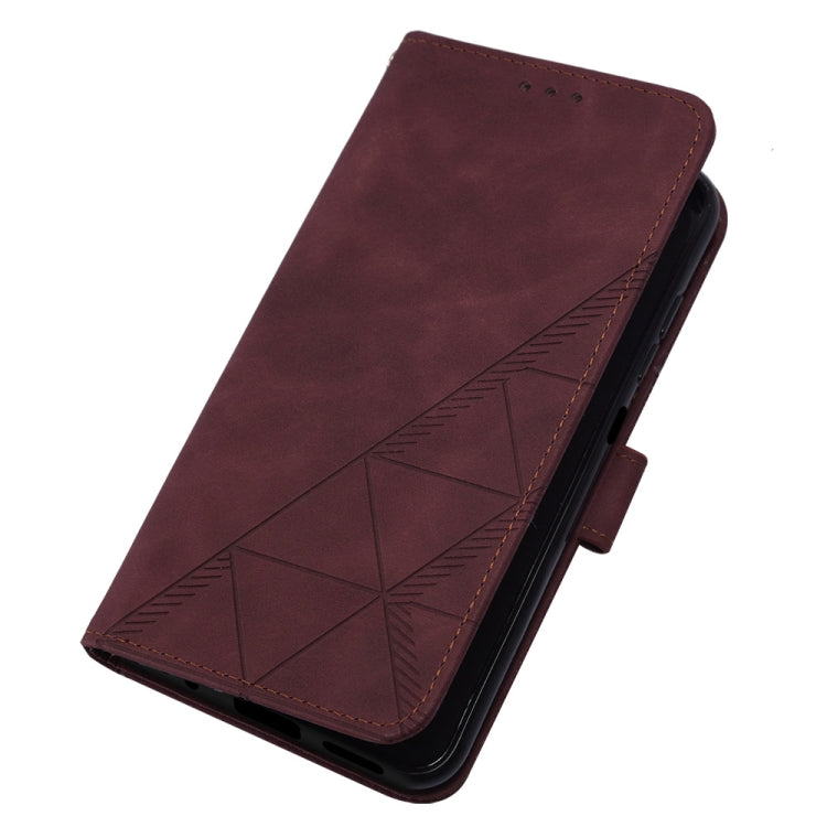 For Motorola Moto G Play 4G 2024 Crossbody 3D Embossed Flip Leather Phone Case(Wine Red) - Motorola Cases by buy2fix | Online Shopping UK | buy2fix