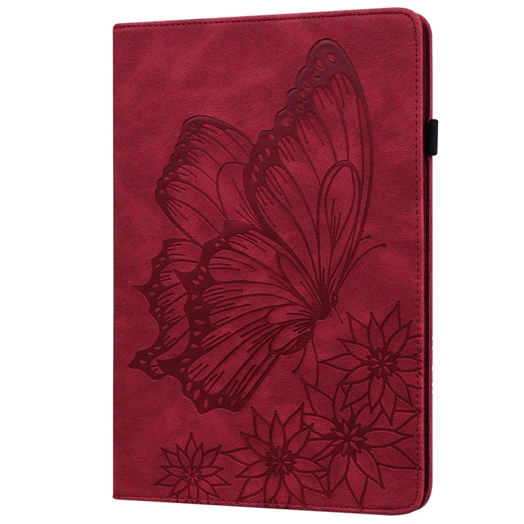 For iPad Pro 11 2024 Big Butterfly Embossed Leather Tablet Case(Red) - iPad Pro 11 2024 Cases by buy2fix | Online Shopping UK | buy2fix