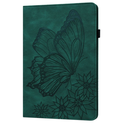 For iPad Pro 13 2024 Big Butterfly Embossed Leather Tablet Case(Green) - iPad Pro 13 2024 Cases by buy2fix | Online Shopping UK | buy2fix