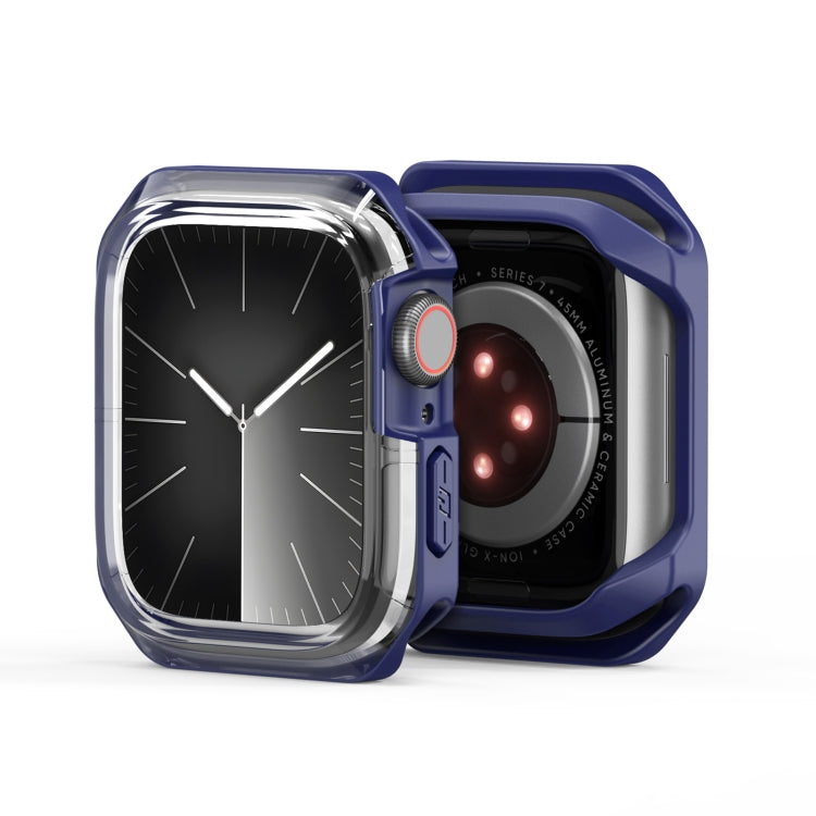 For Apple Watch 9 / 8 / 7 45mm DUX DUCIS Tamo Series Hollow PC + TPU Watch Protective Case(Transparent Blue) - Watch Cases by DUX DUCIS | Online Shopping UK | buy2fix