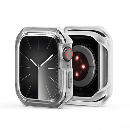For Apple Watch 9 / 8 / 7 45mm DUX DUCIS Tamo Series Hollow PC + TPU Watch Protective Case(Transparent White) - Watch Cases by DUX DUCIS | Online Shopping UK | buy2fix