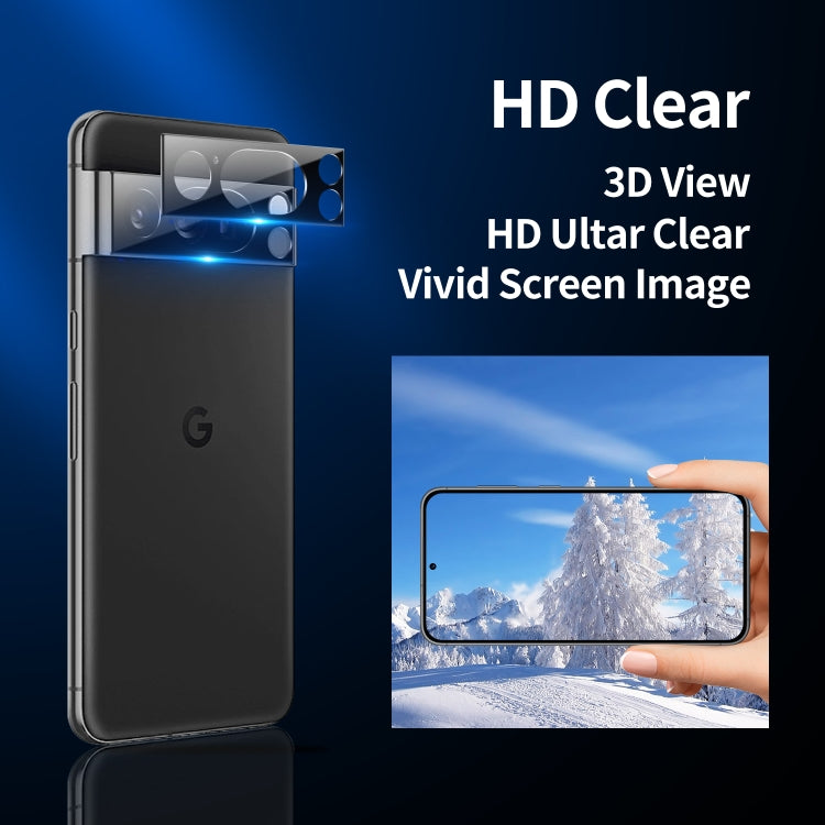 For Google Pixel 8 Pro 2pcs 0.16mm 9H Nanoglass Fingerprint Unlock Screen Film with 2pcs Lens Film - Google Tempered Glass by buy2fix | Online Shopping UK | buy2fix