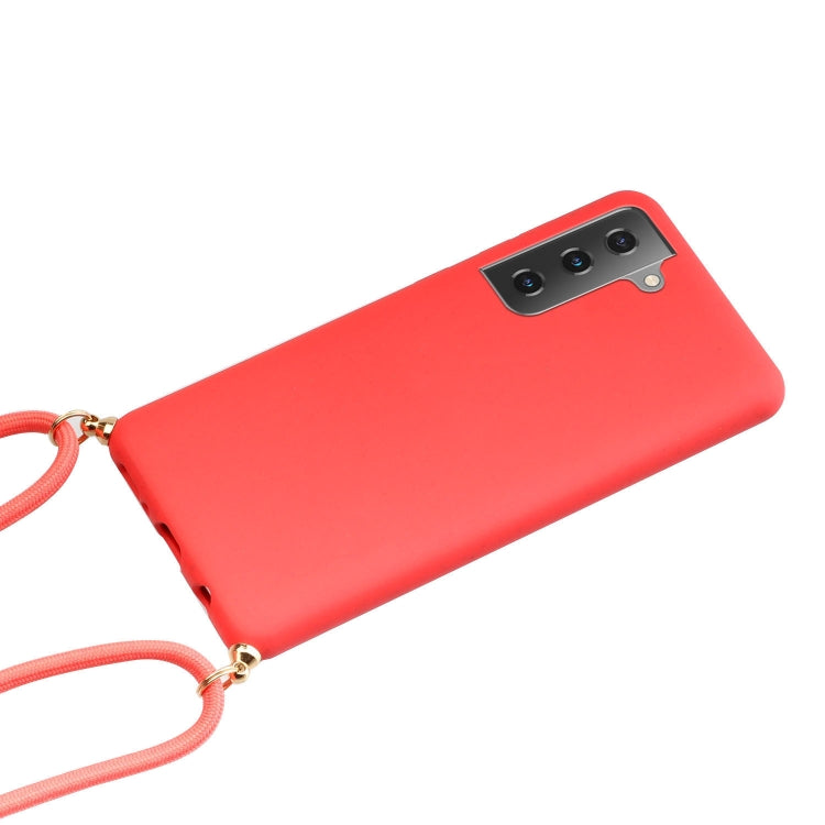 For Samsung Galaxy A55 5G Wheat Straw Material + TPU Phone Case with Lanyard(Red) - Galaxy Phone Cases by buy2fix | Online Shopping UK | buy2fix