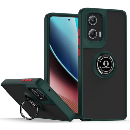 For Motorola Moto G Stylus 5G 2024 Q Shadow 1 Series TPU + PC Phone Case with Ring(Dark Green) - Motorola Cases by buy2fix | Online Shopping UK | buy2fix