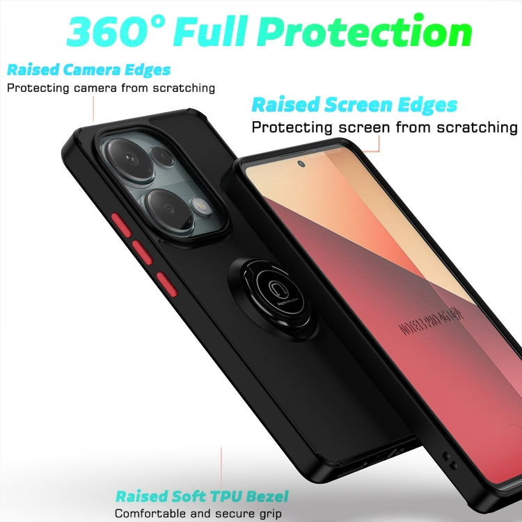 For Xiaomi Redmi Note 13 Pro 4G Q Shadow 1 Series TPU + PC Phone Case with Ring(Black+Black) - Note 13 Pro Cases by buy2fix | Online Shopping UK | buy2fix