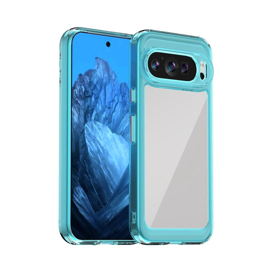 For Google Pixel 9 Colorful Series Acrylic Hybrid TPU Phone Case(Transparent Blue) - Google Cases by buy2fix | Online Shopping UK | buy2fix