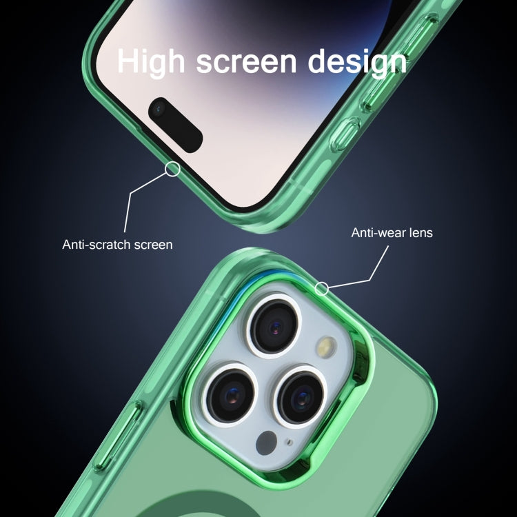 For iPhone 14 Electroplated IMD Magsafe PC Hybrid TPU Phone Case(Green) - iPhone 14 Cases by buy2fix | Online Shopping UK | buy2fix