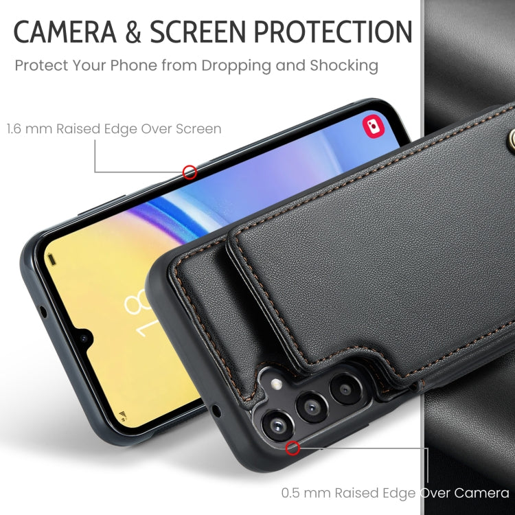 For Samsung Galaxy A15 CaseMe C22 Litchi Texture RFID Anti-theft Leather Phone Case(Black) - Galaxy Phone Cases by CaseMe | Online Shopping UK | buy2fix