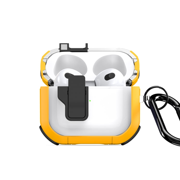 For AirPods 3 DUX DUCIS PECN Series Split Two-color Transparent Earphone Case with Hook(Yellow Black) - For AirPods 3 by DUX DUCIS | Online Shopping UK | buy2fix