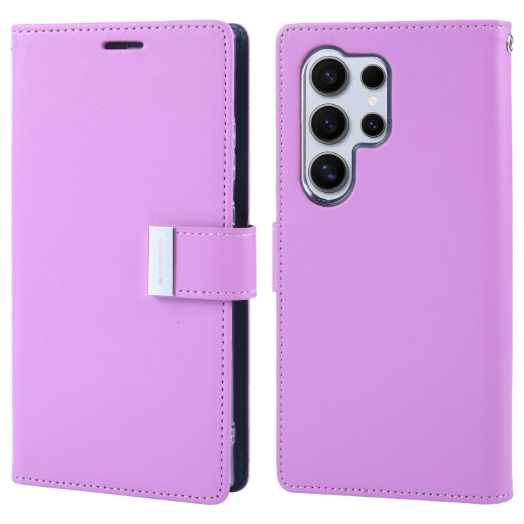 For Samsung Galaxy S24 Ultra 5G GOOSPERY RICH DIARY Crazy Horse Texture Leather Phone Case(Purple) - Galaxy S24 Ultra 5G Cases by GOOSPERY | Online Shopping UK | buy2fix