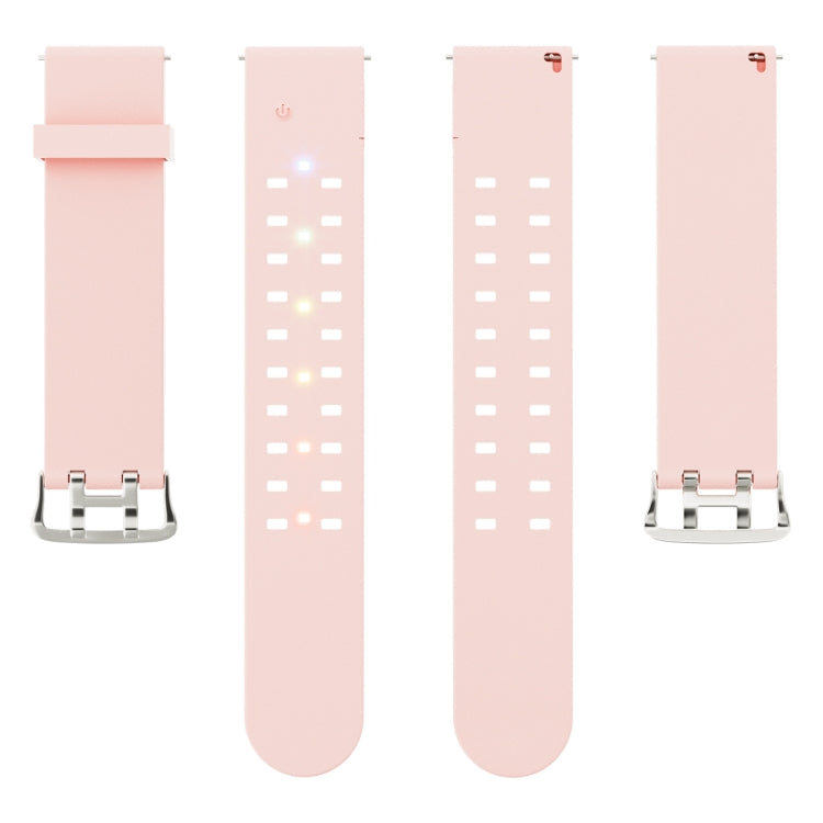 For Apple Watch SE 2023 44mm Luminous Colorful Light Silicone Watch Band(Pink) - Watch Bands by buy2fix | Online Shopping UK | buy2fix