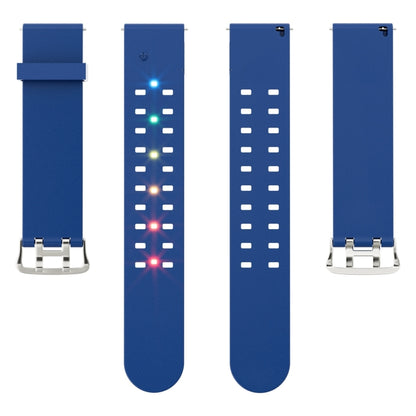 For Apple Watch SE 44mm Luminous Colorful Light Silicone Watch Band(Blue) - Watch Bands by buy2fix | Online Shopping UK | buy2fix