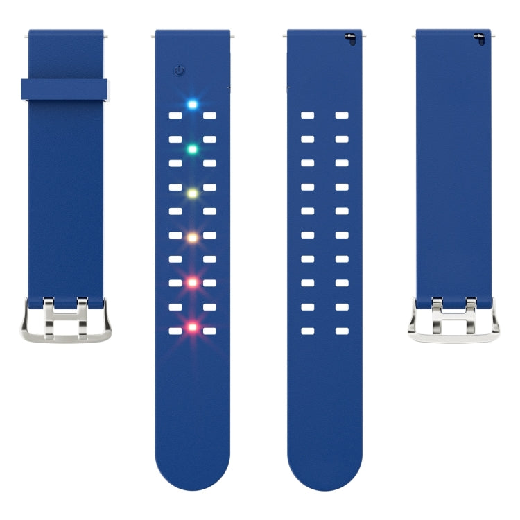 For Apple Watch Series 4 44mm Luminous Colorful Light Silicone Watch Band(Blue) - Watch Bands by buy2fix | Online Shopping UK | buy2fix