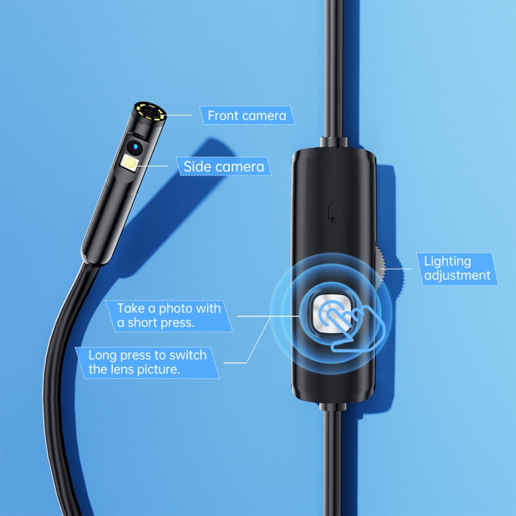 AN112 8mm Double Lenses HD Industry Endoscope Support Mobile Phone Direct Connection, Length:3.5m Hard Tube -  by buy2fix | Online Shopping UK | buy2fix