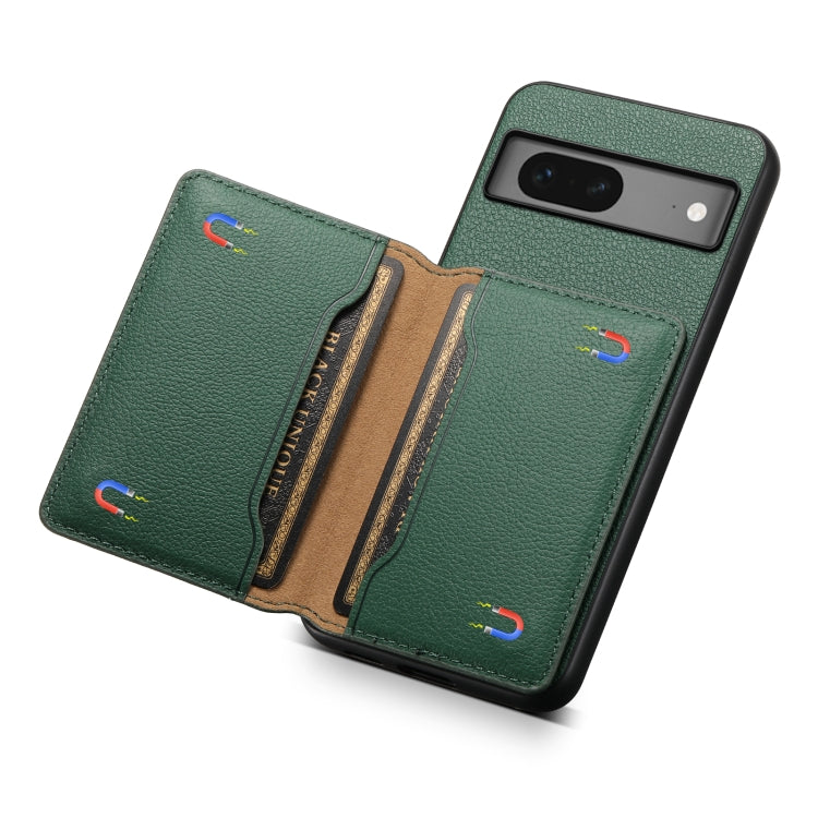 For Google Pixel 7 5G Calf Texture Card Bag Design Full Coverage Phone Case(Green) - Google Cases by buy2fix | Online Shopping UK | buy2fix