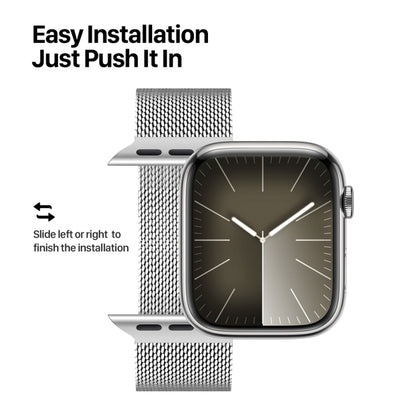 For Apple Watch Series 7 41mm DUX DUCIS Milanese Pro Series Stainless Steel Watch Band(Silver) - Watch Bands by DUX DUCIS | Online Shopping UK | buy2fix