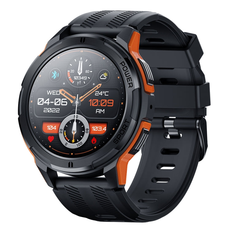 LEMFO C25 1.43 inch HD Round Screen Outdoor Smart Watch Supports Blood Oxygen Detection/Sedentary Reminder(Black Orange) - Smart Watches by LEMFO | Online Shopping UK | buy2fix