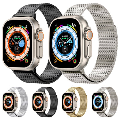 For Apple Watch 42mm Milanese Loop Magnetic Clasp Stainless Steel Watch Band(Gold) - Watch Bands by buy2fix | Online Shopping UK | buy2fix