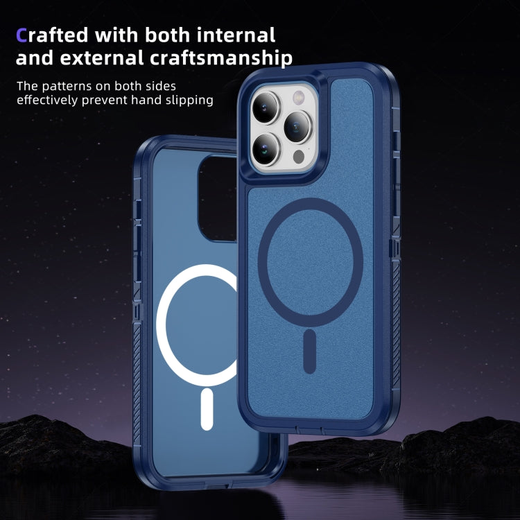 For iPhone 14 Pro Max Guard Magsafe Magnetic Ring Matte Phone Case(Royal Blue) - iPhone 14 Pro Max Cases by buy2fix | Online Shopping UK | buy2fix