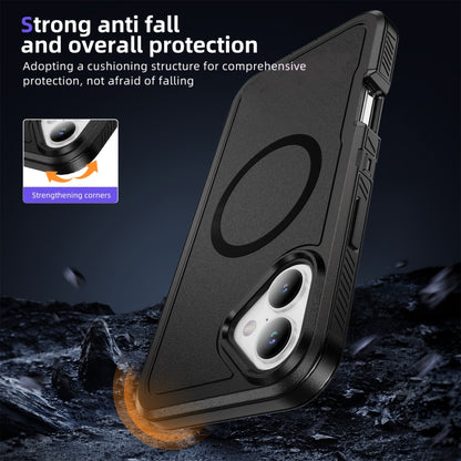 For iPhone 16 Plus Guard Magsafe Magnetic Ring Matte Phone Case(Black) - iPhone 16 Plus Cases by buy2fix | Online Shopping UK | buy2fix