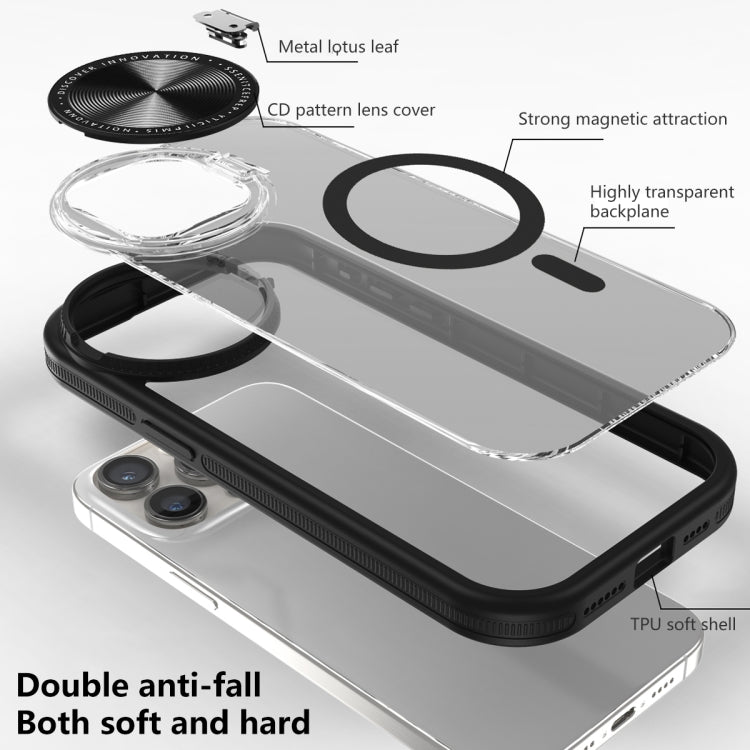 For iPhone 13 Pro Max Round Camshield MagSafe TPU Hybrid PC Phone Case(Black) - iPhone 13 Pro Max Cases by buy2fix | Online Shopping UK | buy2fix