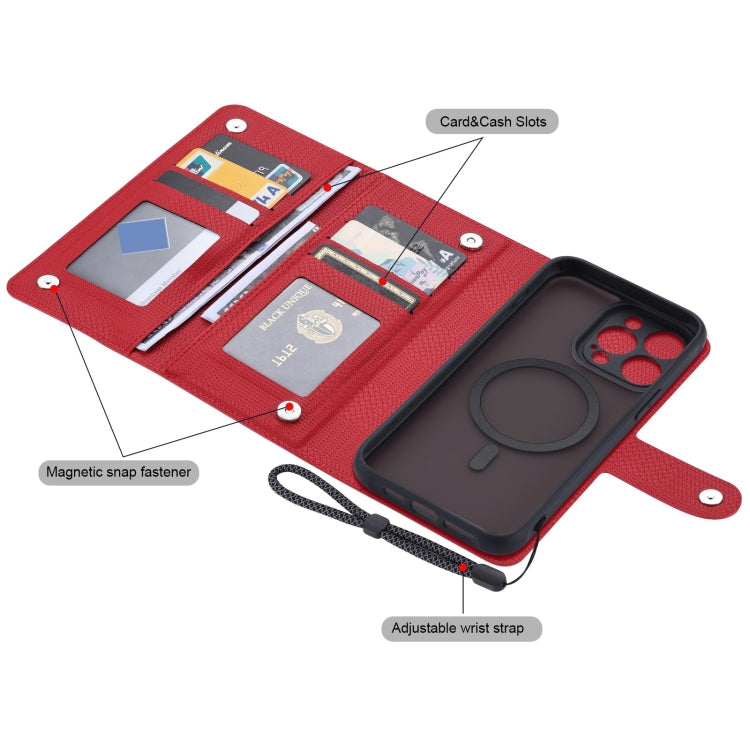 For iPhone 15 Pro Max ViLi GHA Series Shockproof MagSafe RFID Leather Attraction Horizontal Flip Phone Case(Red) - iPhone 15 Pro Max Cases by ViLi | Online Shopping UK | buy2fix