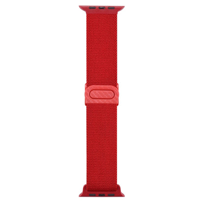 For Apple Watch Ultra 49mm Carbon Fiber Texture Snap Buckle Nylon Watch Band(Red) - Watch Bands by buy2fix | Online Shopping UK | buy2fix