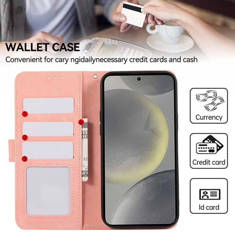 For Samsung Galaxy S21 Ultra 5G ABEEL Color Block Magnetic RFID Leather Phone Case(Pink-Cyan) - Galaxy S21 Ultra 5G Cases by buy2fix | Online Shopping UK | buy2fix