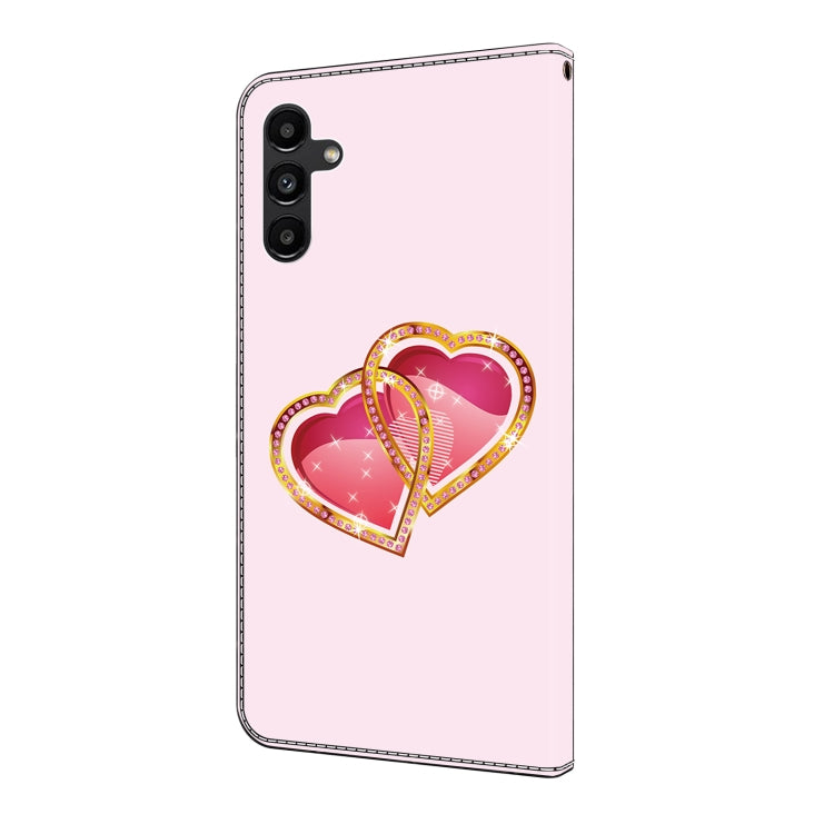 For Samsung Galaxy S23 5G Crystal Painted Leather Phone case(Love Peach) - Galaxy S23 5G Cases by buy2fix | Online Shopping UK | buy2fix