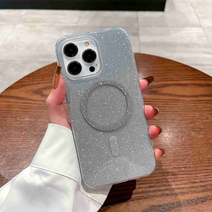 For iPhone 11 Glitter MagSafe Magnetic TPU Phone Case(Silver) - iPhone 11 Cases by buy2fix | Online Shopping UK | buy2fix