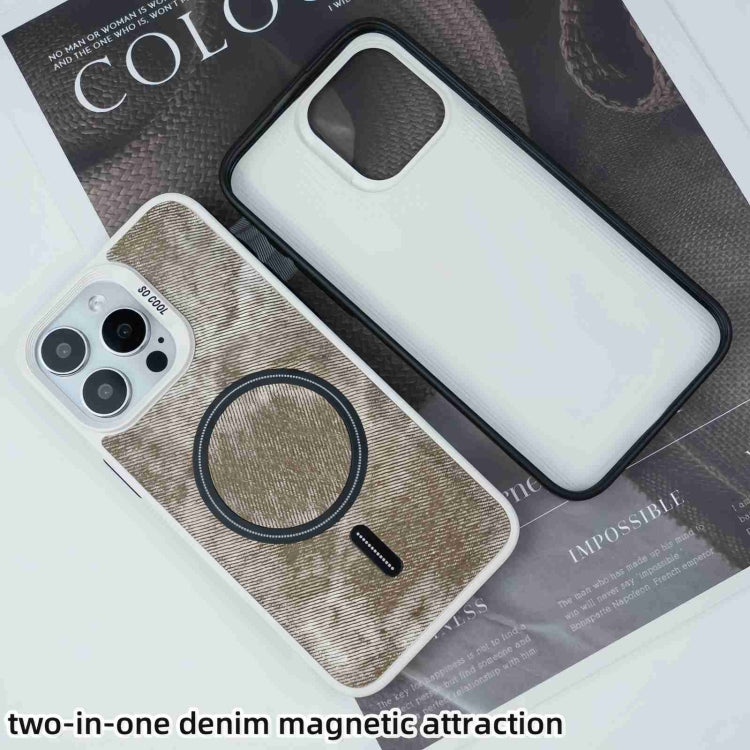 For iPhone 13 Pro Max Contrast Color Denim MagSafe Magnetic Phone Case(Black) - iPhone 13 Pro Max Cases by buy2fix | Online Shopping UK | buy2fix