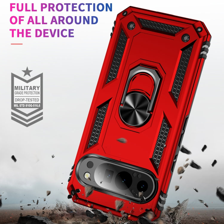 For Google Pixel 9 Shockproof TPU + PC Phone Case with Holder(Red) - Google Cases by buy2fix | Online Shopping UK | buy2fix