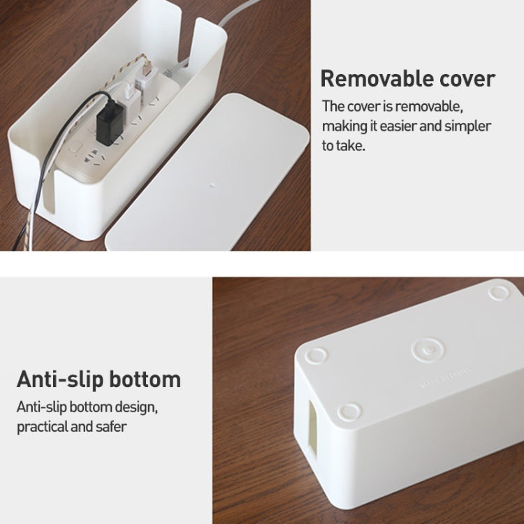 Wire Organizer Storage Box Power Strip Socket Junction Box, Size:Medium(White) - Storage Boxes by buy2fix | Online Shopping UK | buy2fix