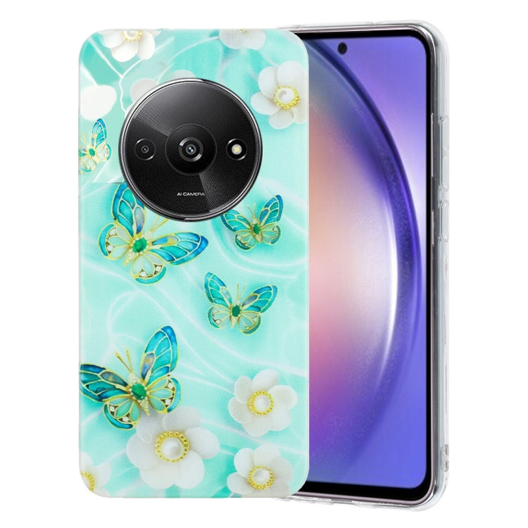 For Xiaomi Redmi A3 Colorful Painting Pattern TPU Phone Case(Butterflies) - Xiaomi Cases by buy2fix | Online Shopping UK | buy2fix