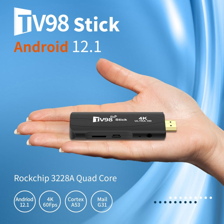 TV98 Rockchip 3228A Quad Core 4K HD Bluetooth Android TV Stick, RAM:2GB+16GB(EU Plug) - Android TV Sticks by buy2fix | Online Shopping UK | buy2fix