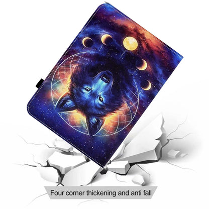 For Lenovo Tab M11 / Xiaoxin Pad 11 2024 Colored Drawing Stitching Elastic Band Leather Smart Tablet Case(Space Wolf) - Lenovo by buy2fix | Online Shopping UK | buy2fix