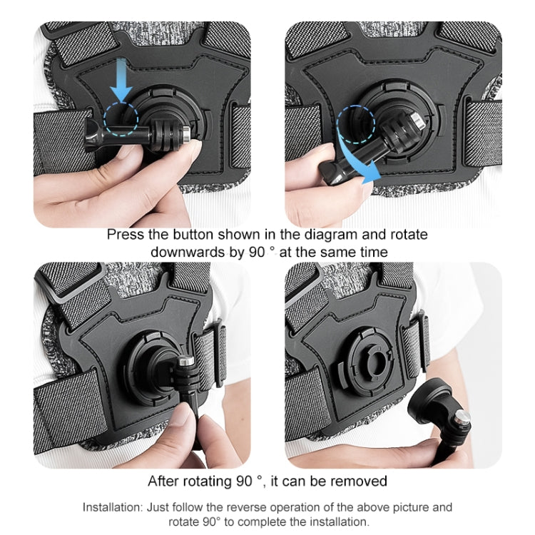 6 in 1 360 Phone Clamp Adjustable Body Mount Belt Chest Strap with Mount & Screw(Grey) - Chest Belt by RUIGPRO | Online Shopping UK | buy2fix